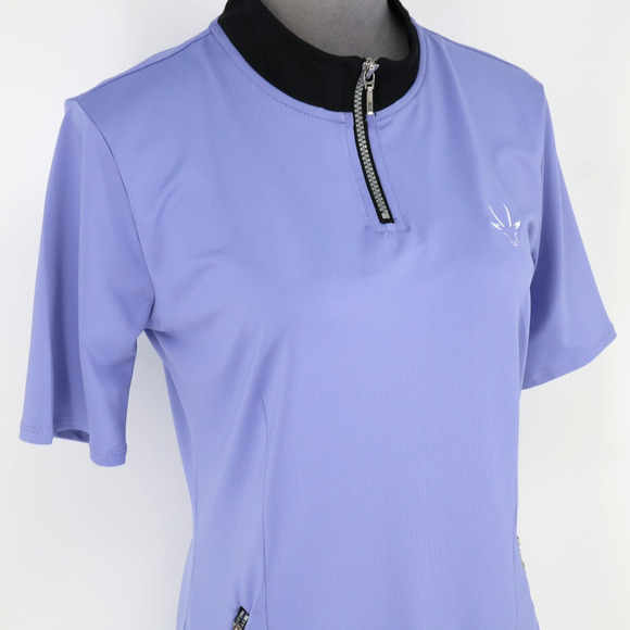 Roaming Dhabi Golf Dress Womens Medium Lavender Stretch Knit Quarter Zip Pockets - Picture 11 of 16